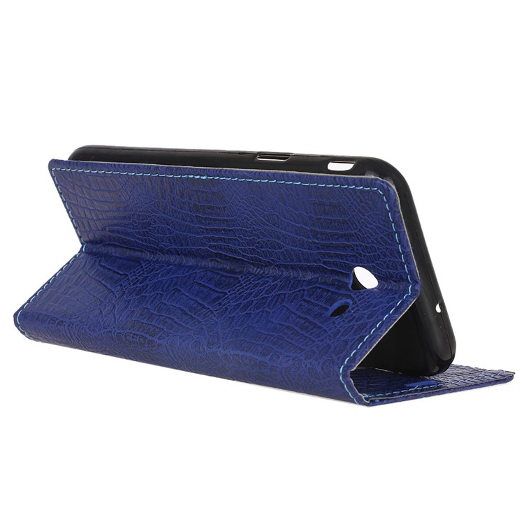 For Samsung Galaxy J7 (2017) Crocodile Texture Wallet Stand Leather Smartphone Case - Blue-5