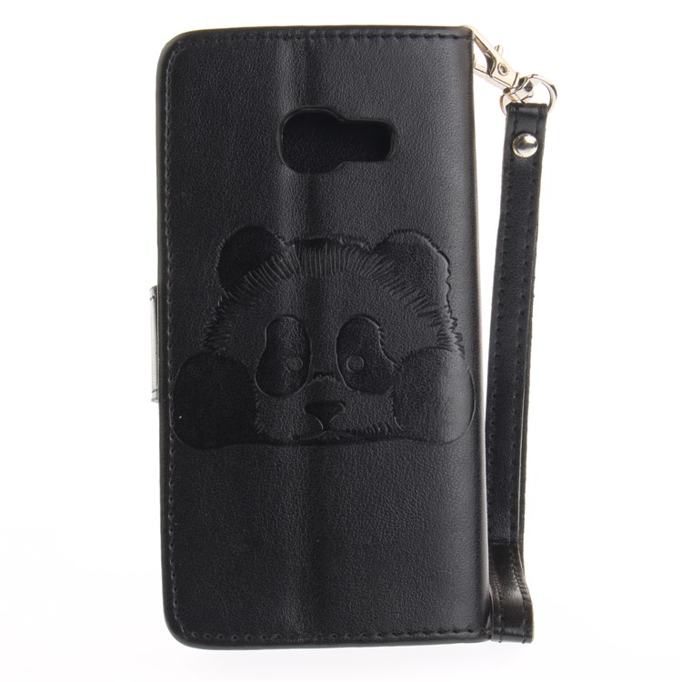 Panda Pattern Imprinted Leather Wallet Case for Samsung Galaxy A3 (2017) - Black-3