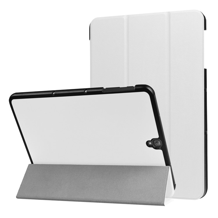 Tri-fold Stand PU Leather Case for Samsung Galaxy Tab S3 9.7-inch T820 - White-1