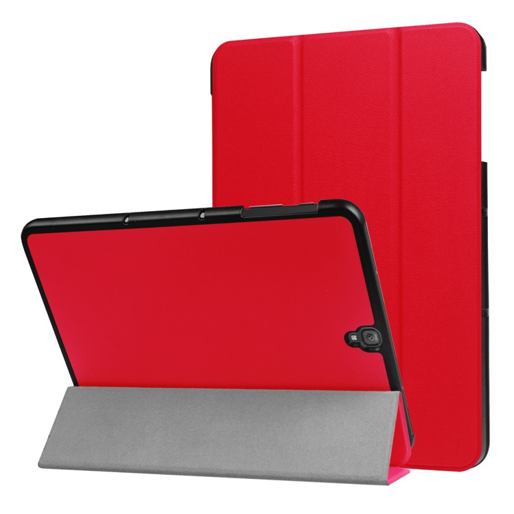 Tri-fold Flip Stand Leather Cover for Samsung Galaxy Tab S3 9.7-inch T820 - Red-1