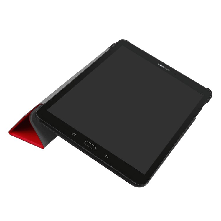 Tri-fold Flip Stand Leather Cover for Samsung Galaxy Tab S3 9.7-inch T820 - Red-4