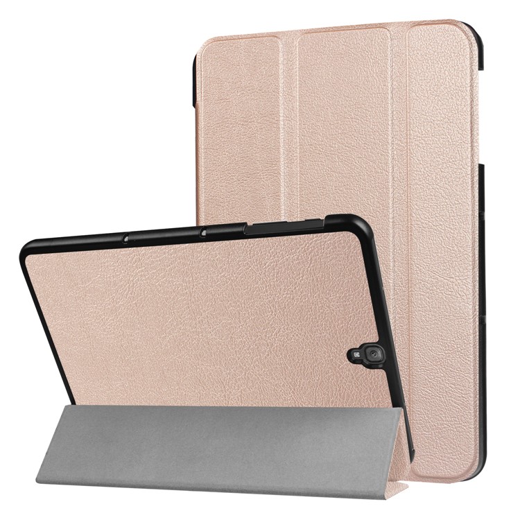 tri-fold PU Leather Stand Shell para Samsung Galaxy Tab S3 9.7-inch T820 - rosa oro-1