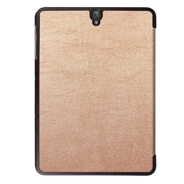 PU Leather Tri-fold Stand Case for Samsung Galaxy Tab S3 9.7-inch T820 - Gold-3