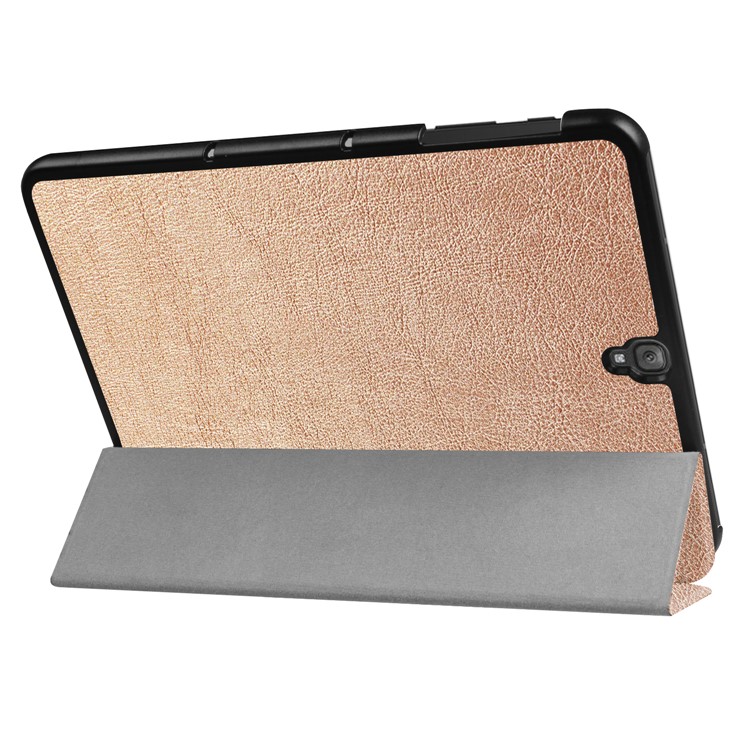 PU Leather Tri-fold Stand Case for Samsung Galaxy Tab S3 9.7-inch T820 - Gold-6