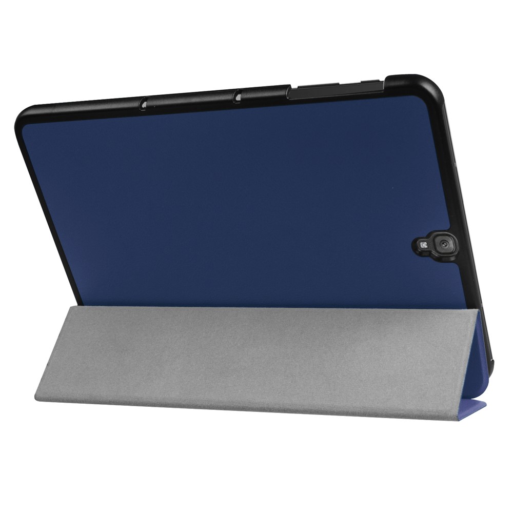 Cubierta de Tableta de Soporte de Cuero Tri-pliegue Para Samsung Galaxy Tab S3 9.7 Pulgadas T820 - Azul Oscuro-6