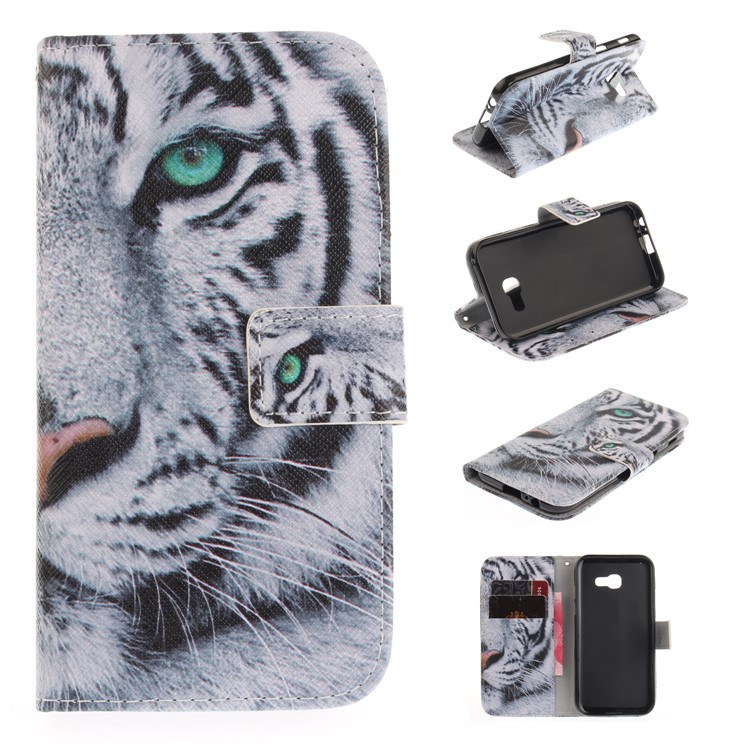Pattern Printing Leather Wallet Case for Samsung Galaxy A5 (2017) SM-A520F - Tiger Pattern-1