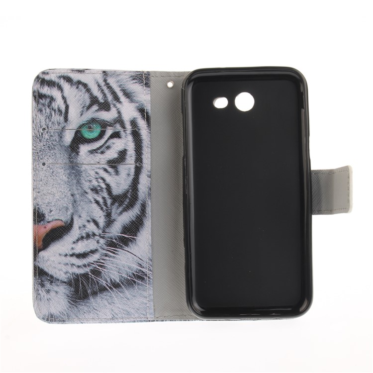 Patterned Leather Case for Samsung Galaxy J3 Emerge/J3 Prime/J3 (2017) - Tiger with Green Eye-10