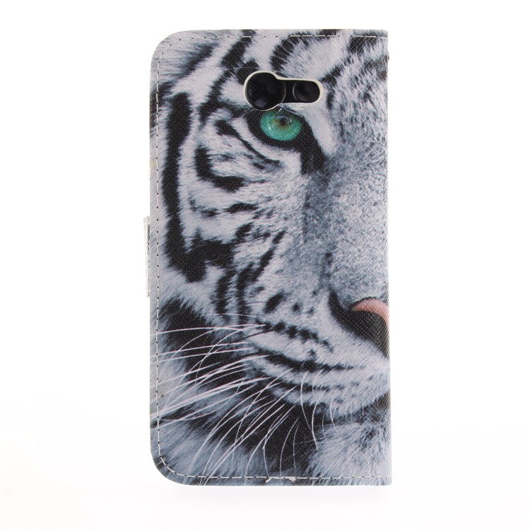 Patterned Leather Case for Samsung Galaxy J3 Emerge/J3 Prime/J3 (2017) - Tiger with Green Eye-3