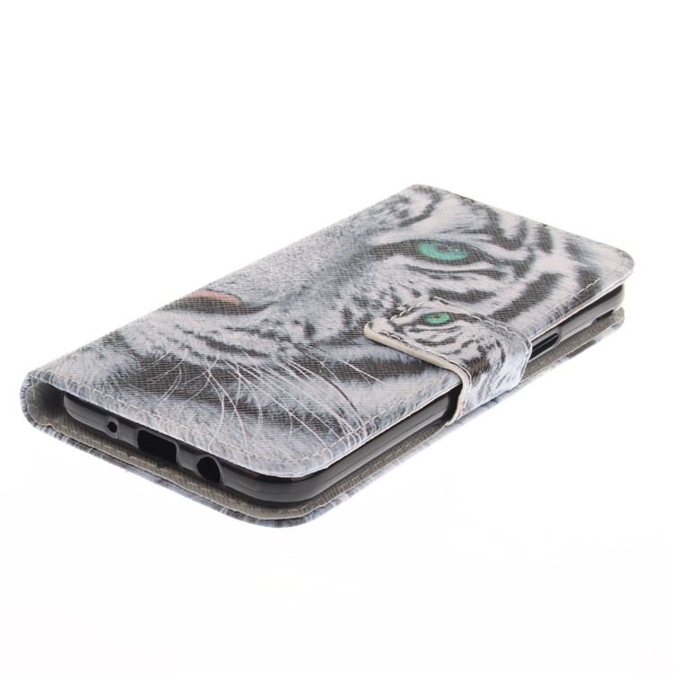 Patterned Leather Case for Samsung Galaxy J3 Emerge/J3 Prime/J3 (2017) - Tiger with Green Eye-4