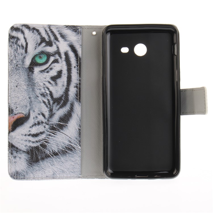 Printing Pattern Wallet Leather Case for Samsung Galaxy J5 (2017) - Tiger with Green Eye-10