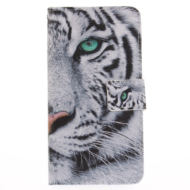 Printing Pattern Wallet Leather Case for Samsung Galaxy J5 (2017) - Tiger with Green Eye-2