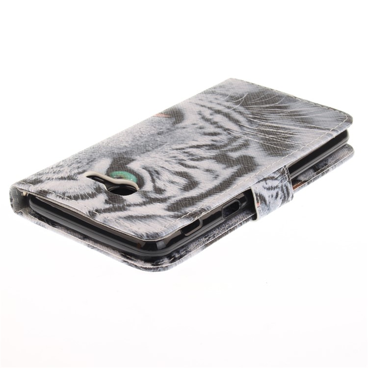 Printing Pattern Wallet Leather Case for Samsung Galaxy J5 (2017) - Tiger with Green Eye-5