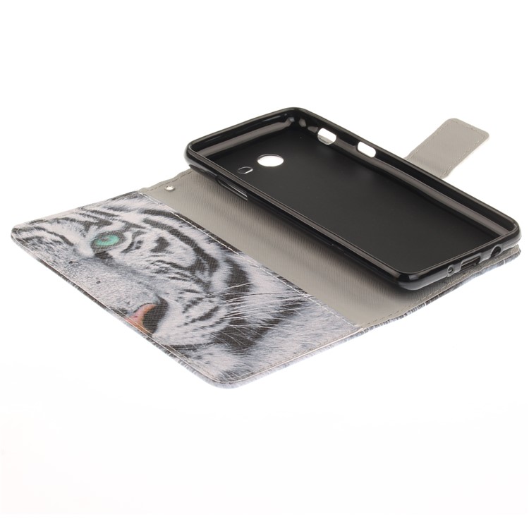 Printing Pattern Wallet Leather Case for Samsung Galaxy J5 (2017) - Tiger with Green Eye-8