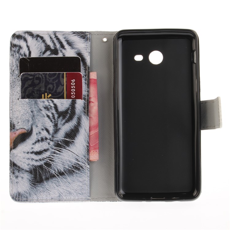 Printing Pattern Wallet Leather Case for Samsung Galaxy J5 (2017) - Tiger with Green Eye-9
