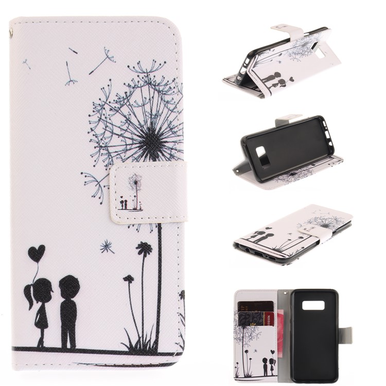 Wallet Leather Stand Case for Samsung Galaxy S8 - Dandelion and Lovers-1