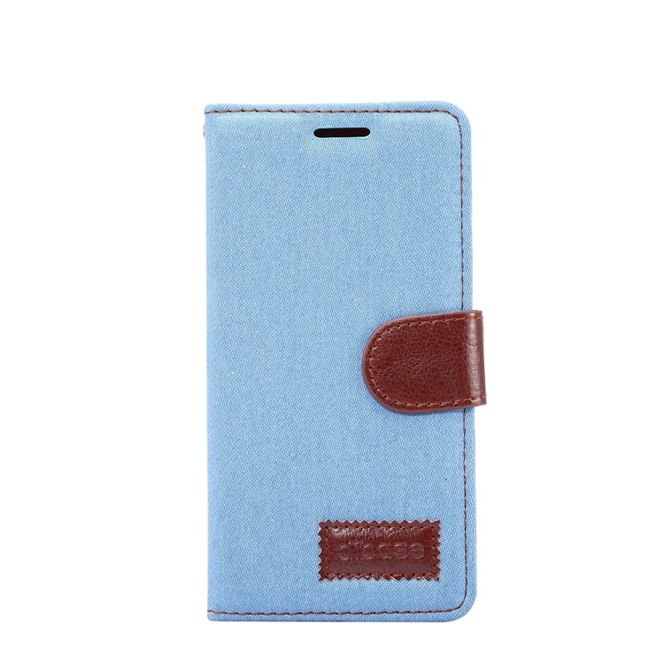 Jeans Cloth Leather Phone Case for Samsung Galaxy J3 Emerge/J3 Prime/J3 (2017) - Baby Blue-2
