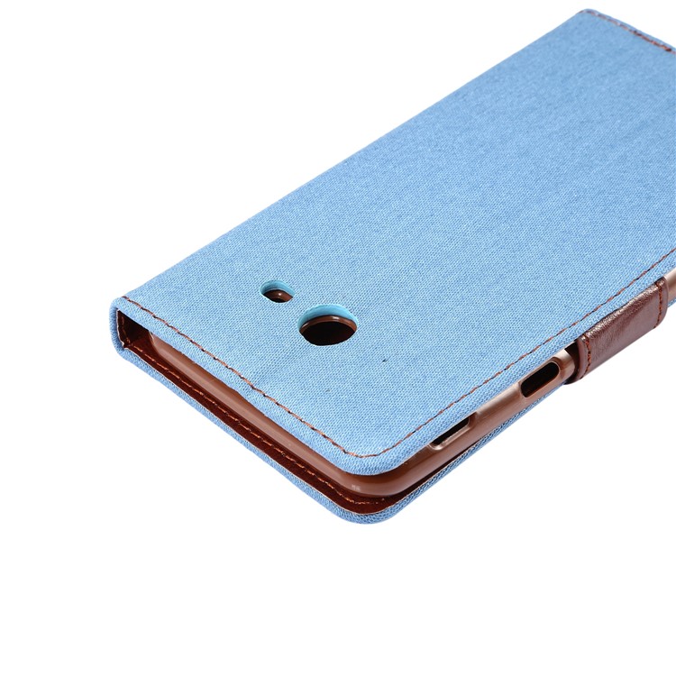 Jeans Cloth Leather Phone Case for Samsung Galaxy J3 Emerge/J3 Prime/J3 (2017) - Baby Blue-6