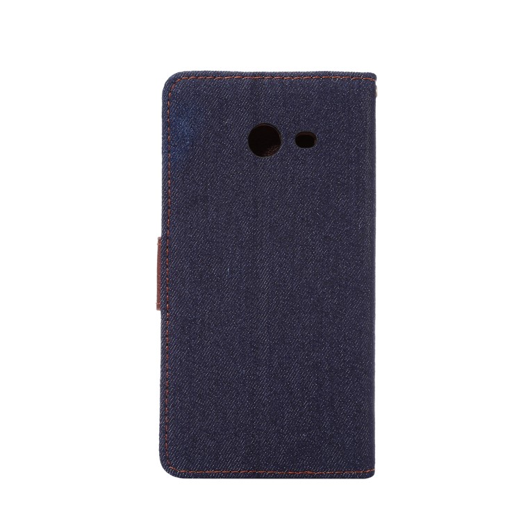 Jeans Cloth Leather Phone Shell with Card Slots for Samsung Galaxy J7 (2017) - Black Blue-3