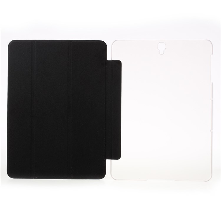 Toothpick Texture Tri-fold Stand Leather Case for Samsung Galaxy Tab S3 9.7" T820 - Black-9