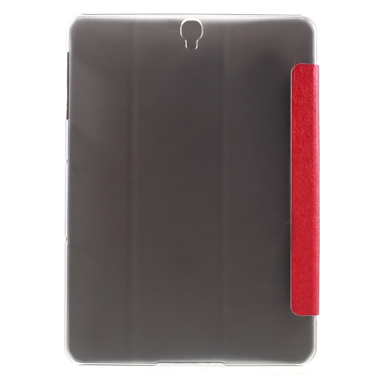 Silk Texture Tri-fold Stand Leather Case for Samsung Galaxy Tab S3 9.7-inch T820 - Red-4