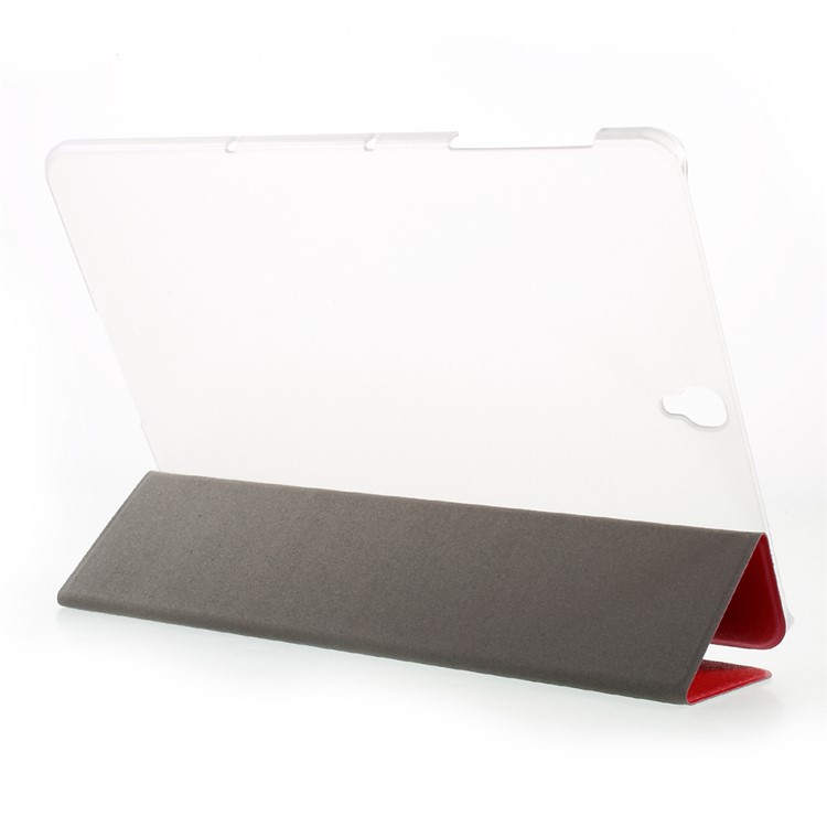 Silk Texture Tri-fold Stand Leather Case for Samsung Galaxy Tab S3 9.7-inch T820 - Red-5