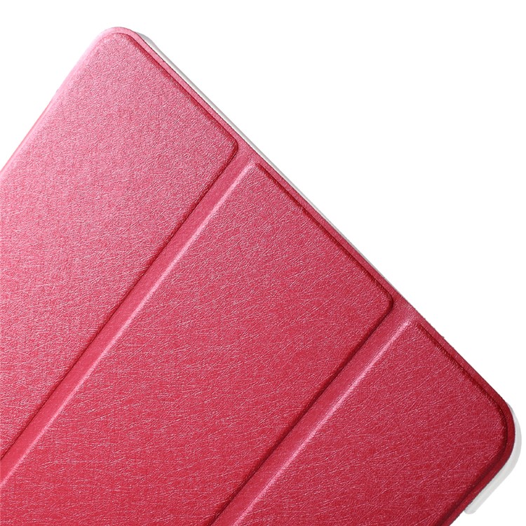 Silk Texture Tri-fold Stand Leather Case for Samsung Galaxy Tab S3 9.7-inch T820 - Red-7