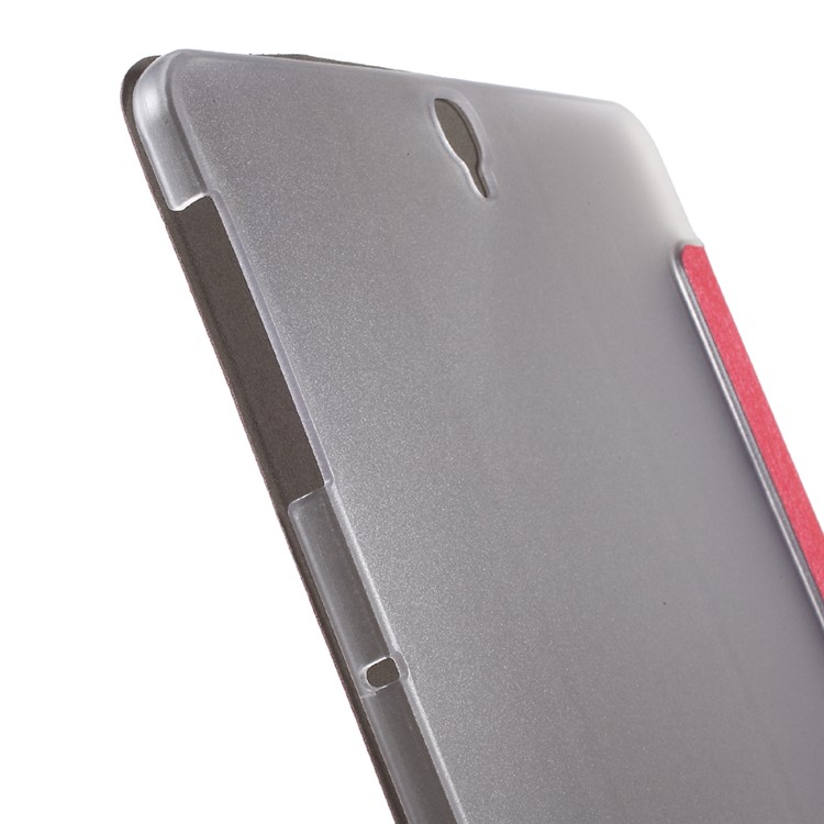 Silk Texture Tri-fold Stand Leather Case for Samsung Galaxy Tab S3 9.7-inch T820 - Red-8