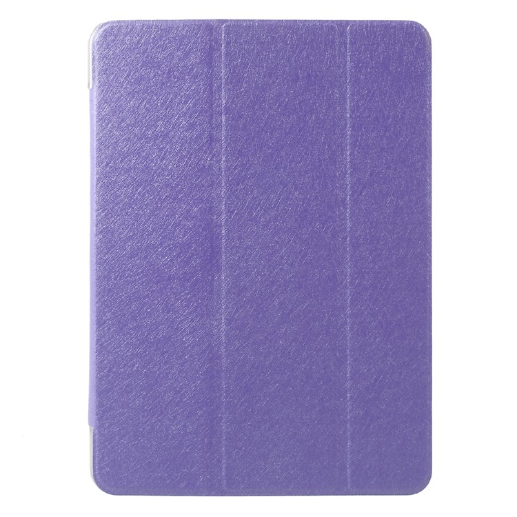 Silk Texture Tri-fold Leather Stand Cover Shell for Samsung Galaxy Tab S3 9.7-inch T820 - Purple-1