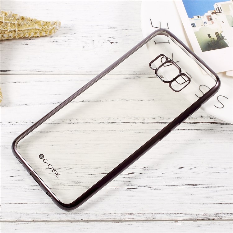 G-CASE Electroplating Clear TPU Cell Phone Case for Samsung Galaxy S8 G950 - Black-1