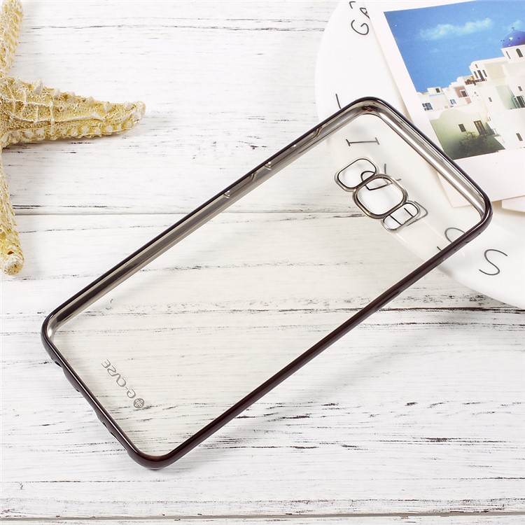 G-CASE Electroplating Clear TPU Cell Phone Case for Samsung Galaxy S8 G950 - Black-2
