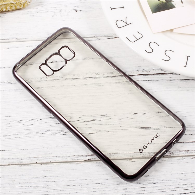 G-CASE Electroplating Clear TPU Cell Phone Case for Samsung Galaxy S8 G950 - Black-3