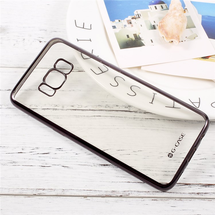 G-CASE Electroplating Clear TPU Cell Phone Case for Samsung Galaxy S8 G950 - Black-4