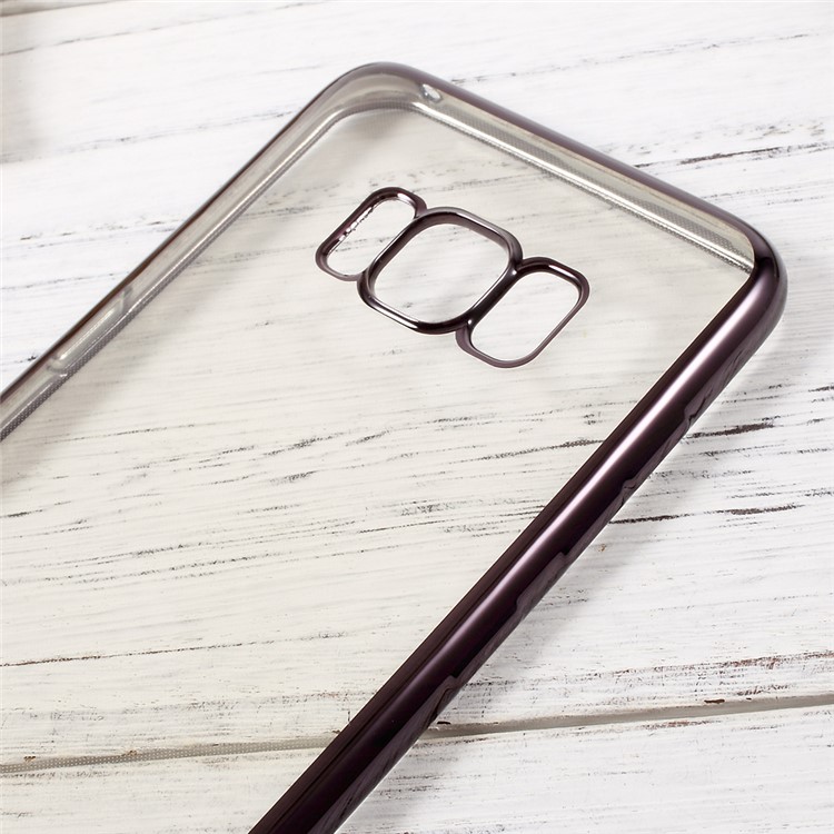 G-CASE Electroplating Clear TPU Cell Phone Case for Samsung Galaxy S8 G950 - Black-5