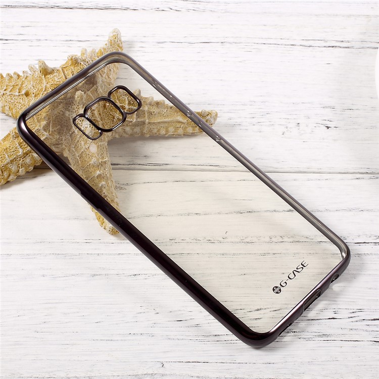 G-CASE Electroplating Clear TPU Cell Phone Case for Samsung Galaxy S8 G950 - Black-7