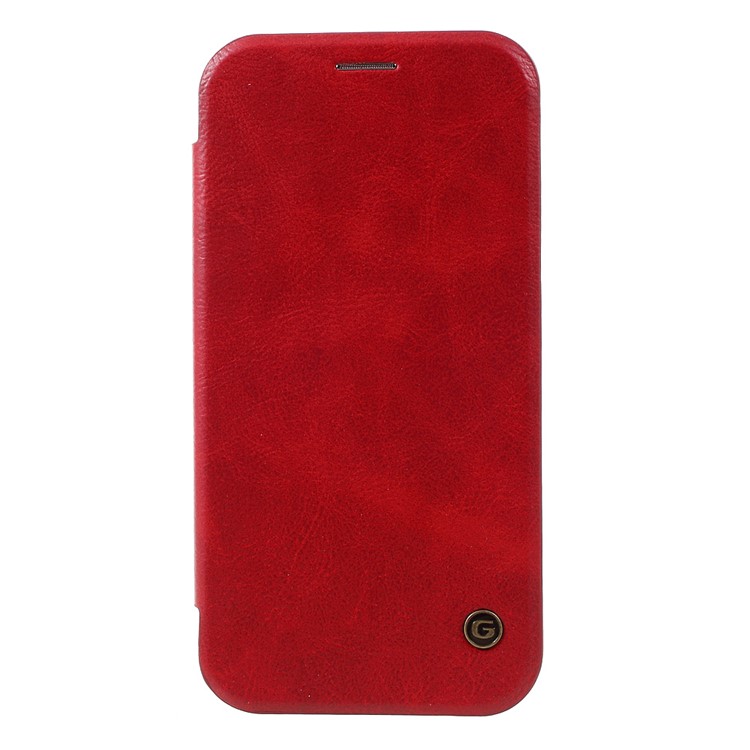 G-CASE Business Series Leather Mobile Shell with Card Slot for Samsung Galaxy A7 (2017) SM-A720F - Red-3