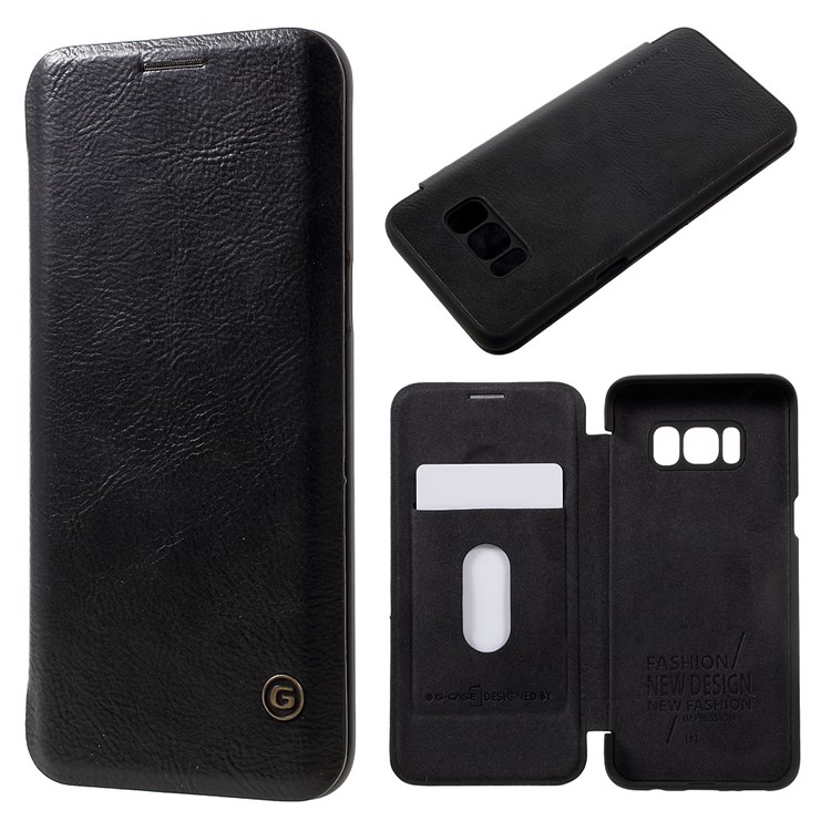 G-CASE Business Series Card Slot Flip Leather Case for Samsung Galaxy S8 G950 - Black-1