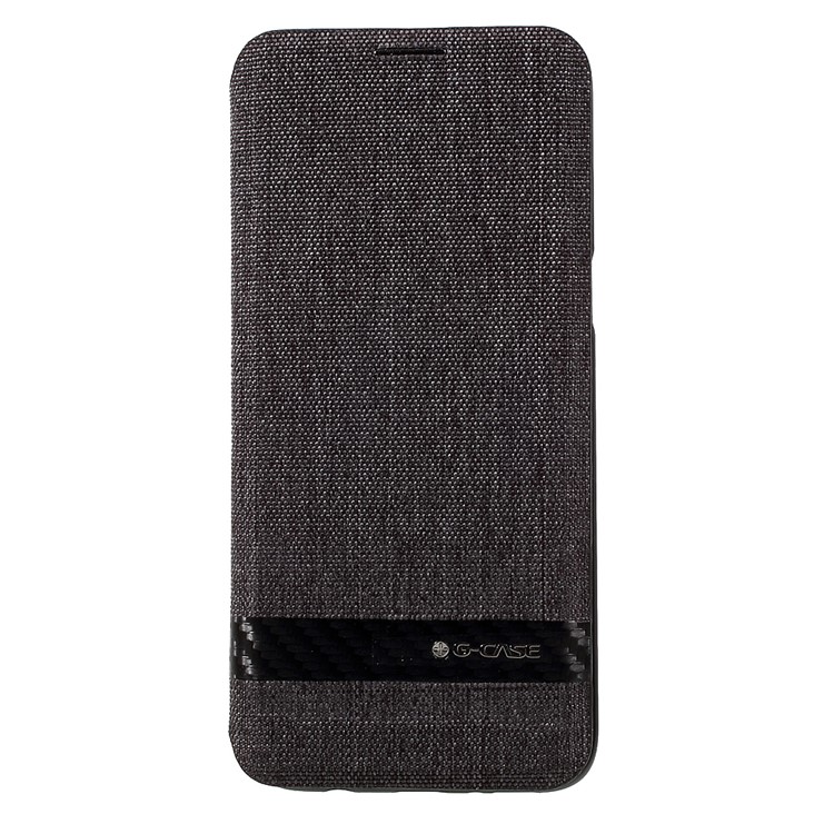 G-CASE Card Holder Canvas Stand Phone Case for Samsung Galaxy S8 - Black-3