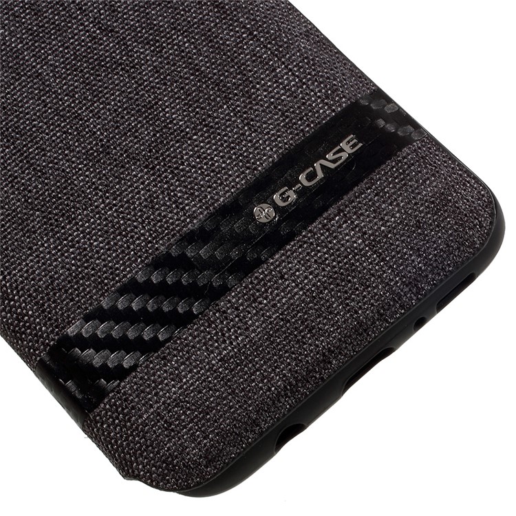 G-CASE Card Holder Canvas Stand Phone Case for Samsung Galaxy S8 - Black-4