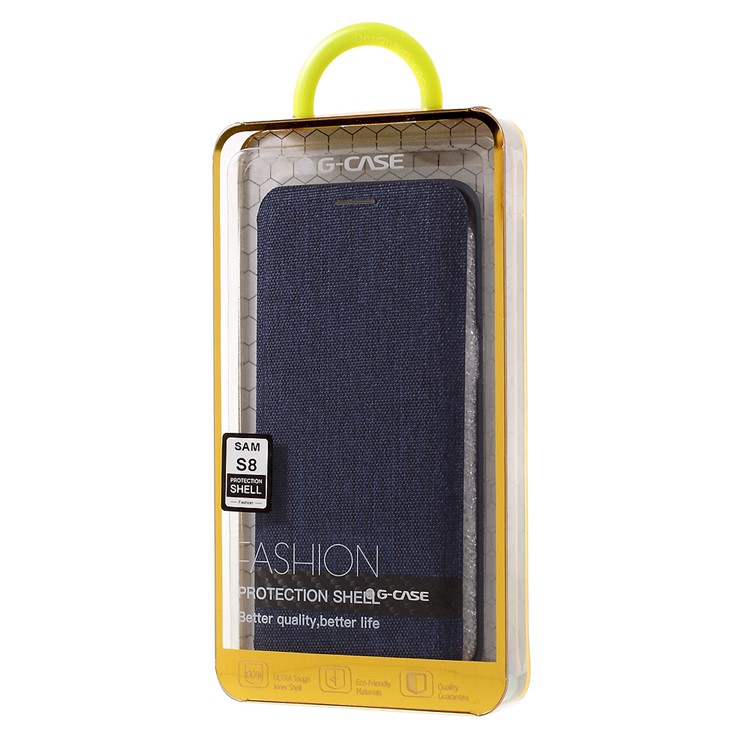 G-CASE Canvas Card Holder Mobile Phone Case for Samsung Galaxy S8 - Blue-7