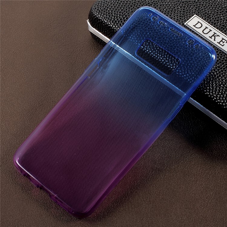 Gradient Color Touchable Front + Back 2-Piece TPU Case Accessory for Samsung Galaxy S8 SM-G950 - Blue / Purple-1