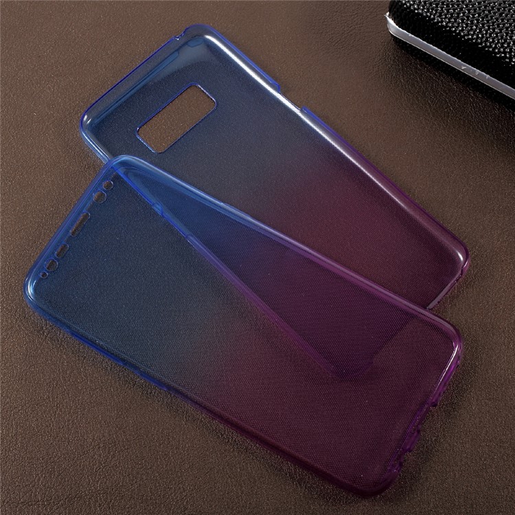 Gradient Color Touchable Front + Back 2-Piece TPU Case Accessory for Samsung Galaxy S8 SM-G950 - Blue / Purple-5