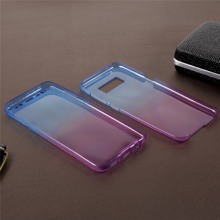 Gradient Color Touchable Front + Back 2-Piece TPU Case Accessory for Samsung Galaxy S8 SM-G950 - Blue / Purple-6