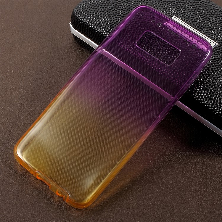 Gradient Color Touchable Front + Back 2-Piece TPU Case for Samsung Galaxy S8+ SM-G955 - Purple / Yellow-2