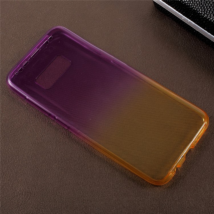 Gradient Color Touchable Front + Back 2-Piece TPU Case for Samsung Galaxy S8+ SM-G955 - Purple / Yellow-3