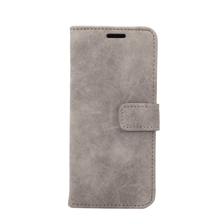 For Samsung Galaxy S8 G950 Retro Style Leather Wallet Cellphone Case - Grey-2