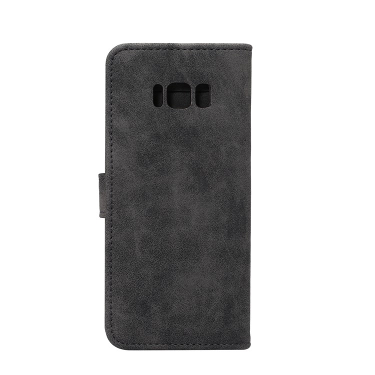 Retro Style Leather Wallet Case Stand for Samsung Galaxy S8 Plus G955 - Black-3