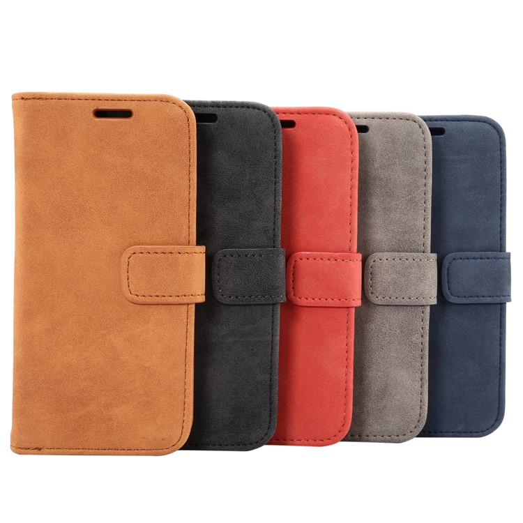Retro Style Leather Wallet Case Stand for Samsung Galaxy S8 Plus G955 - Black-8