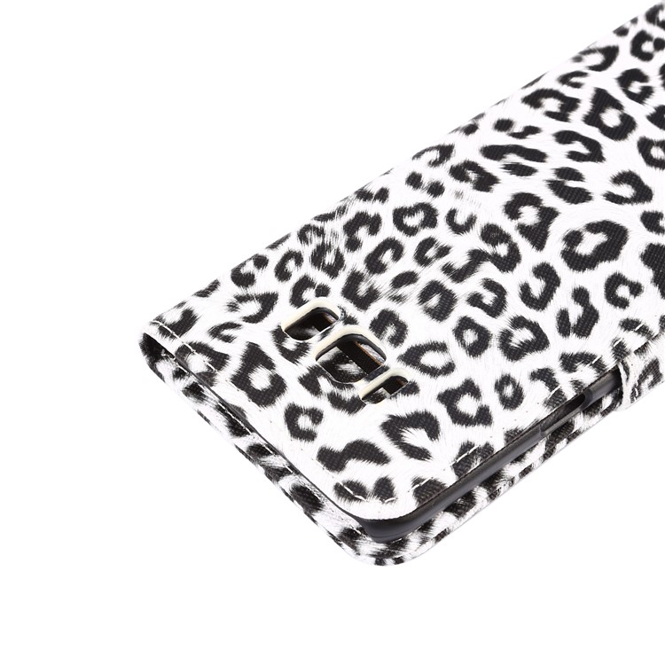 Leopard Pattern Leather Wallet Cell Phone Case for Samsung Galaxy S8 G950 - White-7