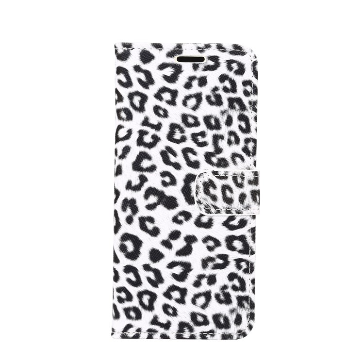 Leopard Pattern Leather Wallet Mobile Case for Samsung Galaxy S8 Plus G955 - White-2