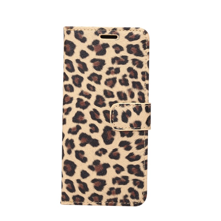 Leopard Pattern Leather Magnetic Wallet Shell for Samsung Galaxy S8 Plus G955 - Gold-2